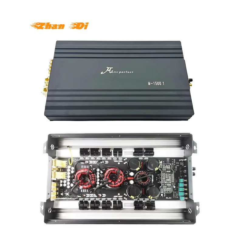 Professional 1CH Class D Car Amplifier 1500W RMS Power Full Range Mono Audio Amplifier Equalizers 1 Channel Car Audio System